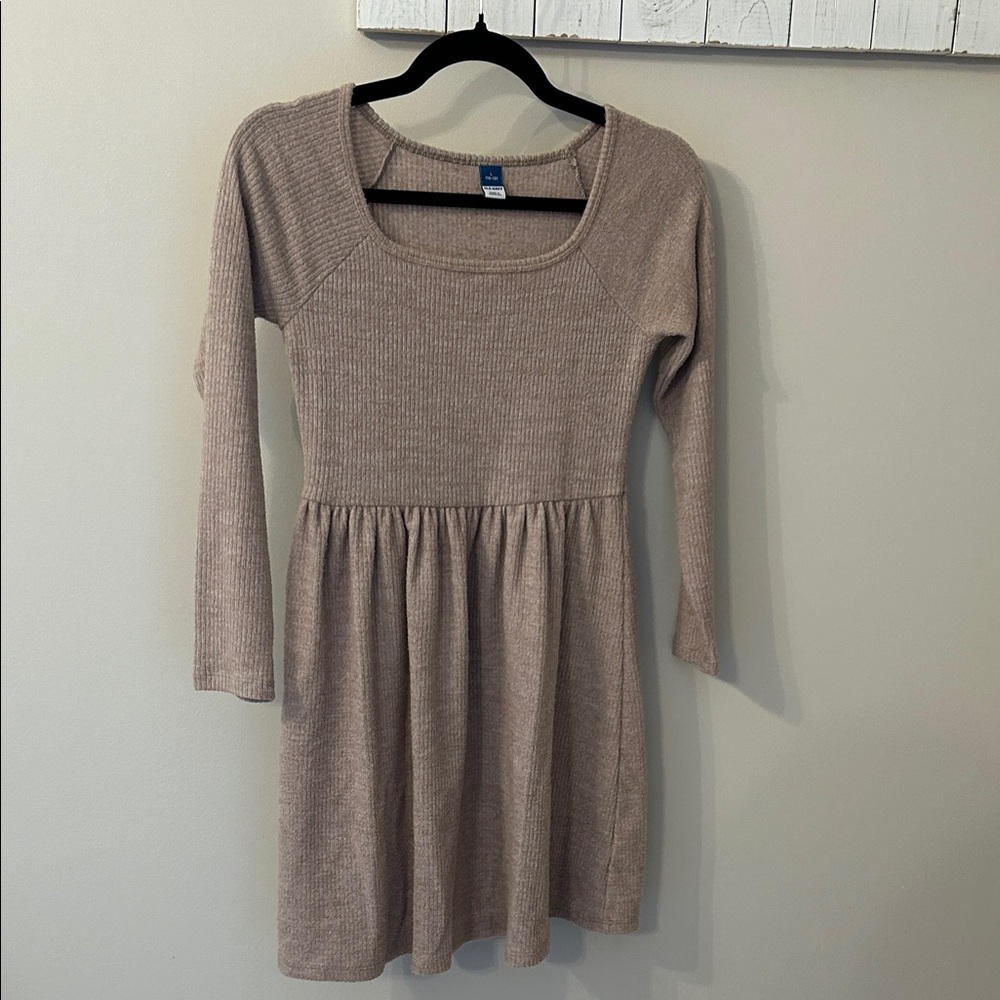 Old Navy Tan Knit Casual Dress